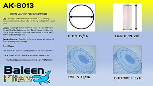 Baleen Filters 100 sq. ft. Pool Filter Replaces Unicel C-9699, Pleatco PJ100-4, Filbur FC-1490-Pool and Spa Filter Cartridges Model: AK-8013