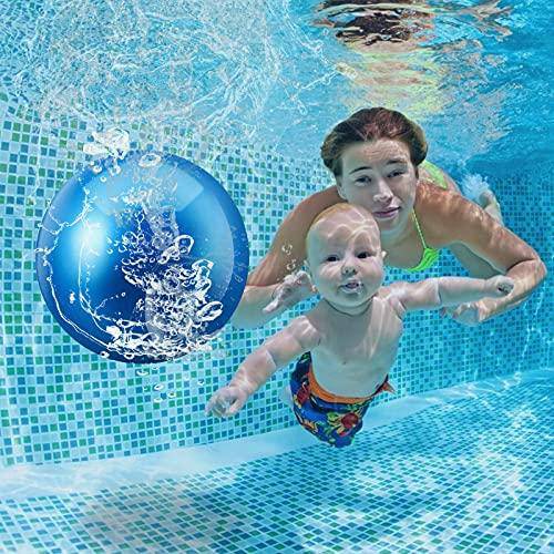 Ball Game for Pools, Swimming Pool Ball, Swim Float Toy Balls, 9 Inch Inflatable Pool Balls with Hose Adapter for Under Water Game Passing, Buoying, Dribbling, Diving and Pool Game for Teen Adult. (C)