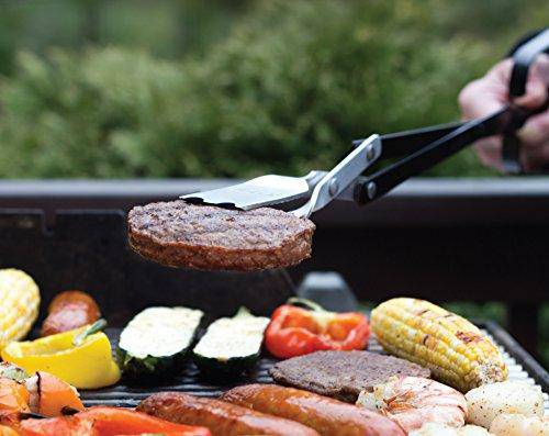 BBQCroc 21 3 in 1 Barbecue Tool 21-inch - Extra Light and Long Tongs, Spatula and Grill Scraper (Black)