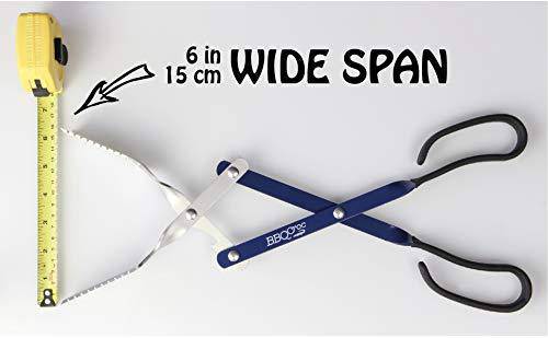 BBQCroc CT18 3 in 1 Barbecue Tool 18-inch - Extra Light and Long Tongs, Spatula and Grill Scraper (Blue) (18 inch Without Flashlight)