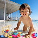 BENBO Swimming Gem Diving Toys, 34 Pieces Diving Gem Pool Toy Set with 2 Pieces Treasure Pirate Boxes Colorful Diamonds Dive Throw Toy Set Underwater Toy for Pool Use Treasures Gift