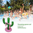 Besokuse Inflatable Cactus Ring Toss Game Set Target Toss Floating Swimming Ring Toss Includes Inflatable Cactus, Rings for Fiesta Party Accessories Hawaiian Pool Beach Party Decoration Supplies