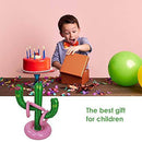 Besokuse Inflatable Cactus Ring Toss Game Set Target Toss Floating Swimming Ring Toss Includes Inflatable Cactus, Rings for Fiesta Party Accessories Hawaiian Pool Beach Party Decoration Supplies