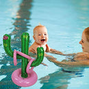 Besokuse Inflatable Cactus Ring Toss Game Set Target Toss Floating Swimming Ring Toss Includes Inflatable Cactus, Rings for Fiesta Party Accessories Hawaiian Pool Beach Party Decoration Supplies