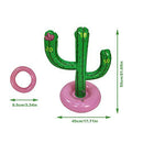 Besokuse Inflatable Cactus Ring Toss Game Set Target Toss Floating Swimming Ring Toss Includes Inflatable Cactus, Rings for Fiesta Party Accessories Hawaiian Pool Beach Party Decoration Supplies