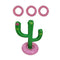 Besokuse Inflatable Cactus Ring Toss Game Set Target Toss Floating Swimming Ring Toss Includes Inflatable Cactus, Rings for Fiesta Party Accessories Hawaiian Pool Beach Party Decoration Supplies