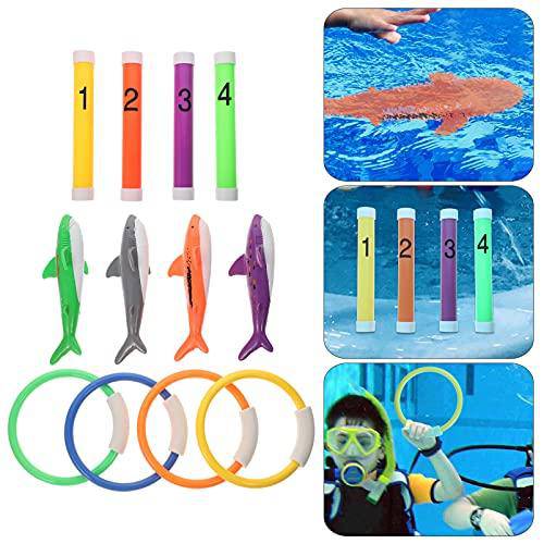 BESPORTBLE 1 Set Swimming Diving Toys Water Diving Ring Numbered Dive Stick Shark Swim Pool Dive Toys Retrieval Sinking Diving Toy for Kids Girls Boy