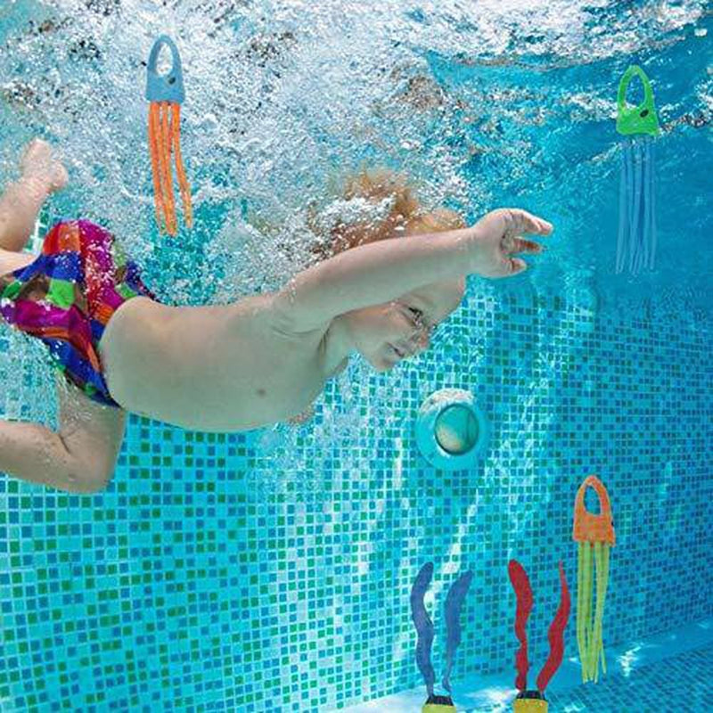 BESPORTBLE 17pcs Diving Toys Underwater Swimming Pool Diving Toys with Diving Sticks Water Rings Octopus Whale Bath Beach Toys for Kids