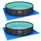 Bestway 16' x 48" Power Steel Round Frame Above Ground Pool Set (2 Pack) Includes Filter, Ground Cloth, Cover, and Ladder