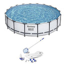 Bestway 18ft x 48in Steel Pro Round Frame Above Ground Pool Set with Accessories