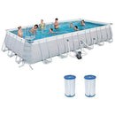 Bestway 24ft x 12ft x 52in Above Ground Swimming Pool Set w/Cartridges (2 Pack)
