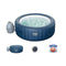 Bestway 54185E SaluSpa Milan Airjet Plus Portable Outdoor Round Inflatable 6 Person Hot Tub Spa with 80 Air Jets, Cover and Filter Pump, Blue