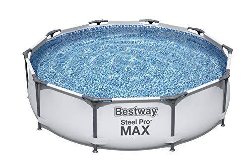 Bestway 56406 Steel Pro MAX Above Ground Swimming Pool, 10ft x 30in, Gray, Frame Pool(Pool Only)