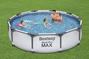 Bestway 56406 Steel Pro MAX Above Ground Swimming Pool, 10ft x 30in, Gray, Frame Pool(Pool Only)