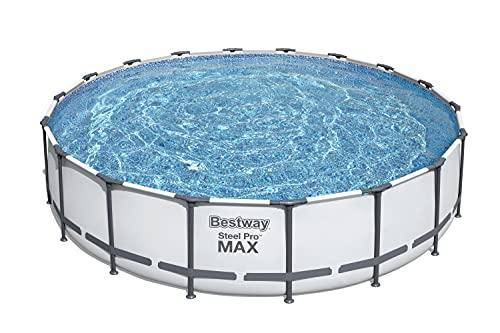 Bestway 56463 Steel Pro MAX 18' x 48"/5.49m x 1.22m Set Above Ground Frame Pools, Gray