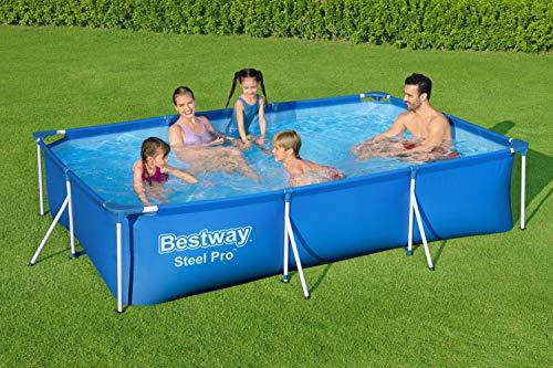 Bestway 56498E Steel Pro Above Ground, 118in x 79in x 26in | Rectangular Frame Pool Only, 118" x 79" x 26"