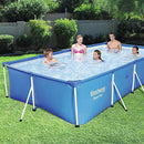 Bestway 56512E Steel Pro 13ft x 7ft x 32in Outdoor Rectangular Frame Above Ground Swimming Pool, Blue (Pool Only)