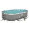 Bestway 56655E Power Steel 16' x 10' x 42" Oval Frame Above Ground Swimming Pool Set with Cartridge Filter Pump, Ladder, Cover, and Pump Vacuum