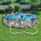 Bestway 56817E 12' x 30" Steel Pro Max Round Above Ground Swimming Pool Kit with Filter Pump and Filter, Stone Print