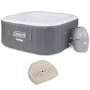 Bestway Coleman SaluSpa 4 Person Square Inflatable Outdoor Hot Tub & Inflatable Seat