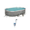 Bestway Power Steel 16 x 10-Foot Above Ground Pool Set with w/Surface Skimmer