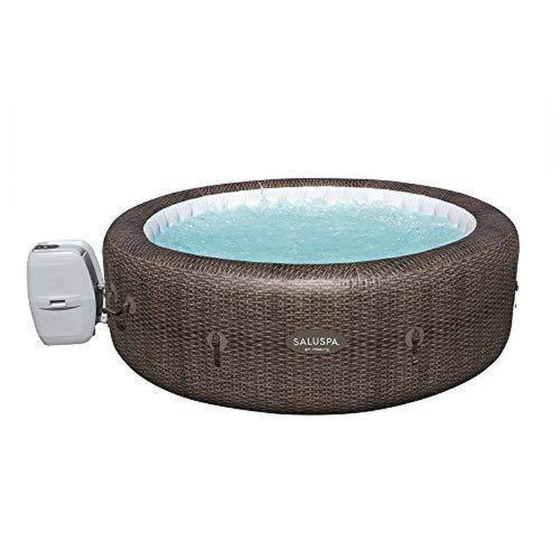 Bestway SaluSpa St Moritz 85 x 28 Inch 5 to 7 Person Outdoor Inflatable Portable AirJet Hot Tub Pool Spa with Cover, Pump, and Filter, Brown