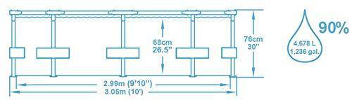 Bestway Steel Pro Frame Swimming Pool with Pump - 10 feet x 30 inch