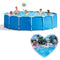 BF-DCGU Full-Sized Pools, Metal Frame Pool Round Frame Above Ground Pool Pond Family Swimming Pool Metal Frame Structure Pool, 10×2.5ft
