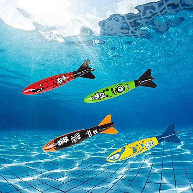 Biaobang - 4 PCS Underwater Swimming Pool Toys with Shark Shape Durable Long Lasting Portable Easy to Store for Children