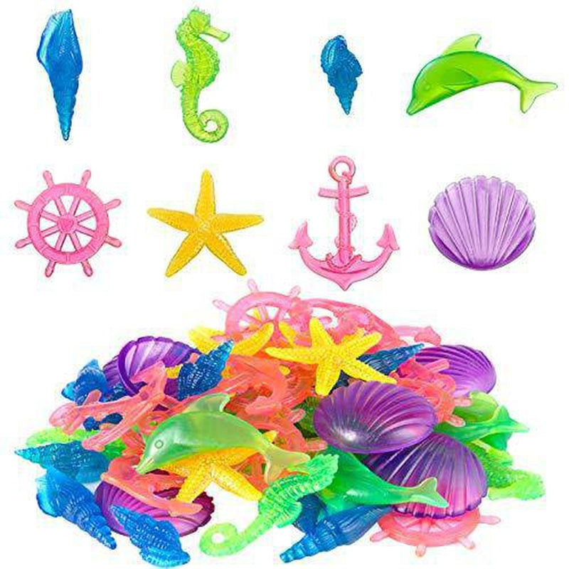 Biubee 48 Pieces Sinking Dive Gem Pool Toy- Summer Underwater Swimming Creative Marine Life Plastic Diving Training Gems Toys for Summer Fun, Pool Play, Party Favors ( Random Color