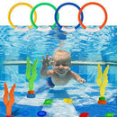 BLUELF 19pcs Diving Pool Toys Underwater Sinking Swimming Pool Toy for Kids Includes Diving Rings(4pcs), Toypedo Bandits(4pcs), Diving Balls(3pcs), Private Treasures(8pcs) Gift Set Bundle