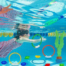 BLUELF 19pcs Diving Pool Toys Underwater Sinking Swimming Pool Toy for Kids Includes Diving Rings(4pcs), Toypedo Bandits(4pcs), Diving Balls(3pcs), Private Treasures(8pcs) Gift Set Bundle