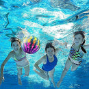 bofuwakeji Underwater Watermelon Pool Ball 9 Inch Inflatable Basketball with Hose Adapter Suitable for Underwater Teenagers Adults Passing, Dribbling, Diving(Gradient Version