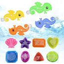 Bonwuno Diving Toys Rings Summer Swimming Pool Toy Set for Children Underwater Sticks Swim - Dive Sets Water Rings,Dolphins Hippocampus Fish Rings Octopus Gems Undersea Creatures