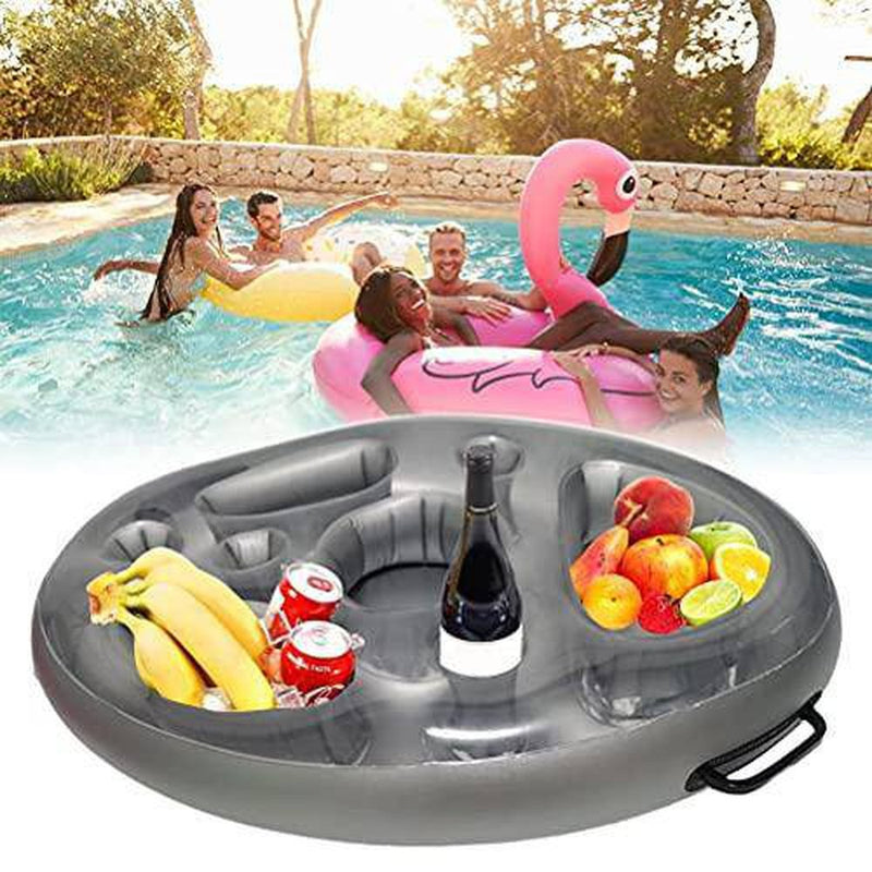 Brteyes Inflatable Drink Holder Floating Tray,8 Holes Beverage Holder Swimming Pool Accessories Cup Holder Floating Table Pool Float Holder Pool Accessories for Beach Pool Party
