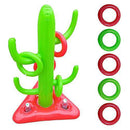 Bticx Inflatable Pool Ring Toss, Cactus Inflatable Pool Ring Swimming Pool Throwing Toy Toss Pool Games Toys Multiplayer Combination Game Ring for Kids Adult Family