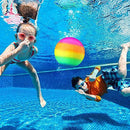 BTSRPU Swimming Float Toy Balls, 9 Inch Inflatable Pool Balls with Hose Adapter for Under Water Passing, Buoying, Dribbling, Diving and Pool Games for Teens, Kids, or Adults