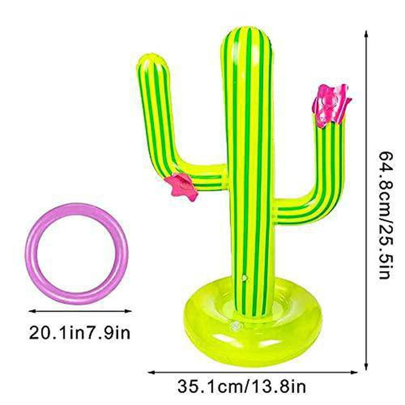 BUYFUN Outdoor Swimming Pool New PVC Inflatable Cactus Toss Party Bar Party Beach Travel Pool Toys Set Ice Supplies Game Floating