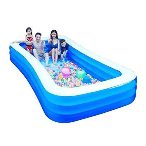 BUYT Plastic Pool Foldable Swimming Pool Family Lounge Pool Independent Layered Airbag Height Adjustable (Size : C 388X196X68CM)