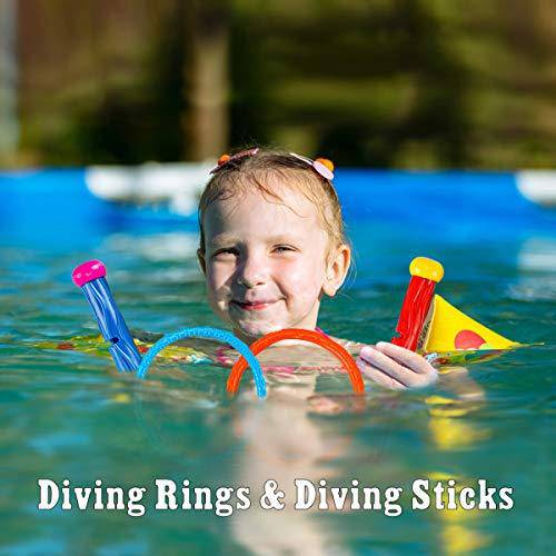 Cakuni Underwater Swim Pool Diving Toys - Summer Swimming Dive Toy Sets - Water Rings,Sticks,Octopus,Torpedo Bandits & Balls for Kids