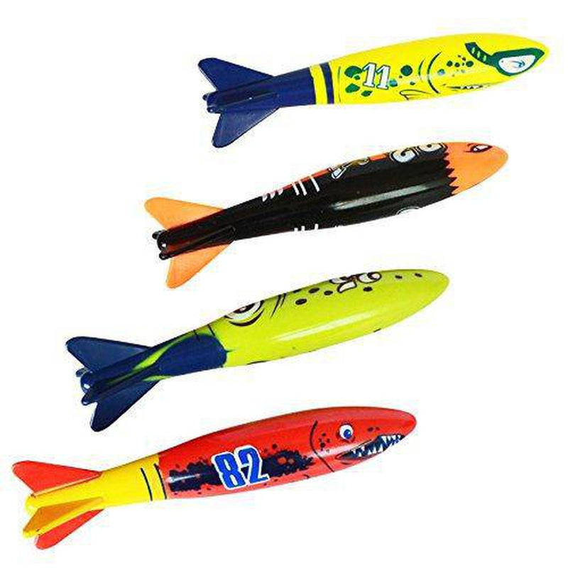 Carykon 8 Pcs Dive Toy Underwater Swimming Pool Toy Gliding Shark Throwing Torpedo（Rocket