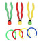Carykon Pack of 7 Colorful Dive Toys Underwater Swimming Pool Toy Rings-4 Dive Ring & 3 Water Plant Balls