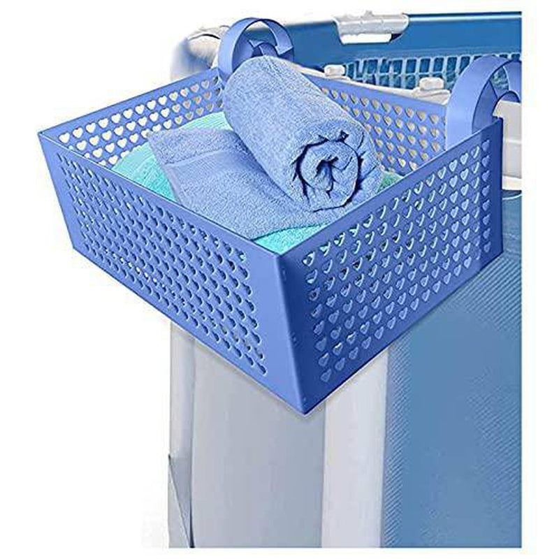 Celendi 2 Pack Storage Organizer Baskets with Hanging Holder, Designed for Above Ground Pools Perfect Mesh Basket Organizer for Your Goggles, Floats, Swim Toys, for Swimming Pool, Home Storage (Blue)