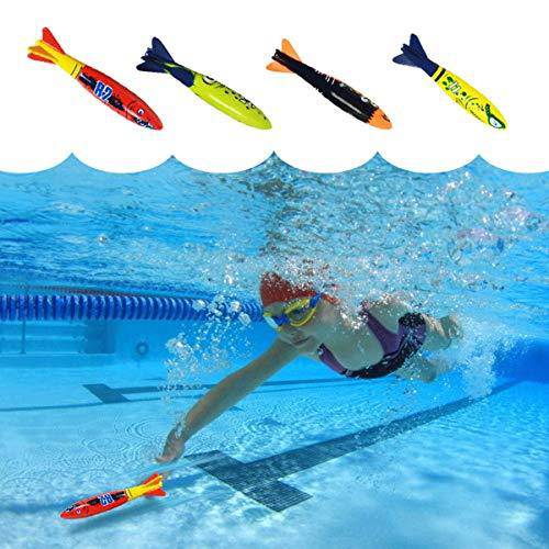 CJY Underwater Pool Diving Toys Colorful Throwing Numbered Diving Sticks Torpedo Rockets for Kid Pool and Bath