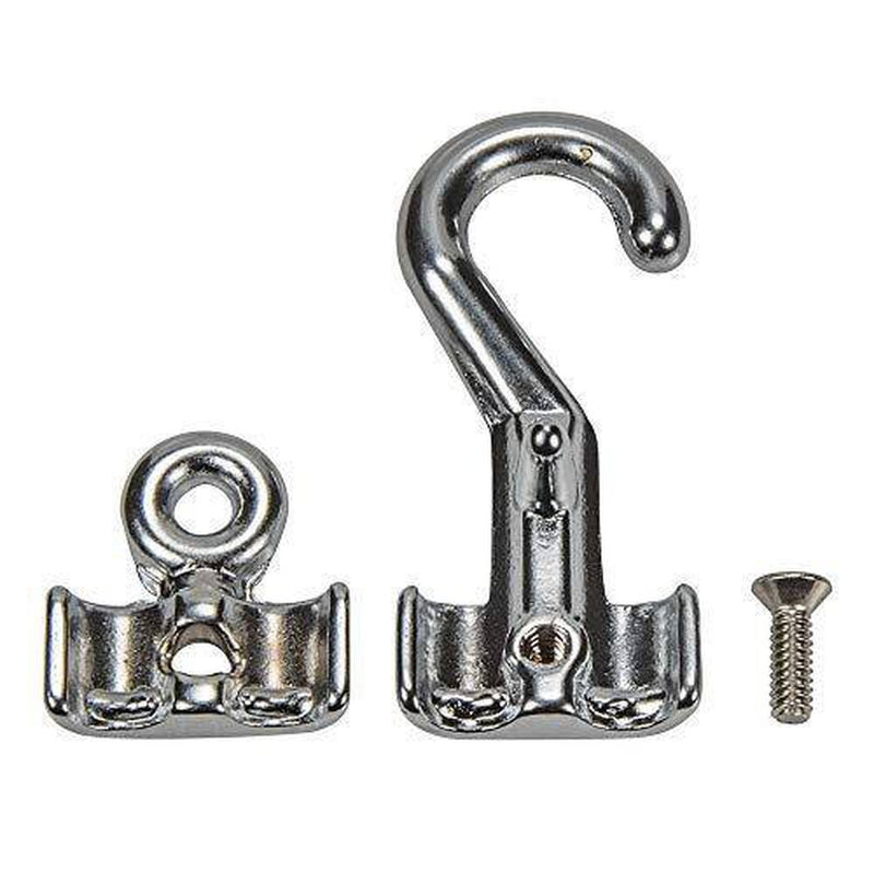 Clamp-Type Rope Hook- Chrome Plated Brass - 3/4" Rope