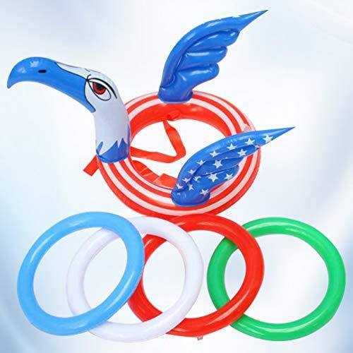 CLISPEED Inflatable Ring Toss Pool Game Funny Water Throwing Ring for Kids Outdoor Inflatable Pool Toys Summer Party Games