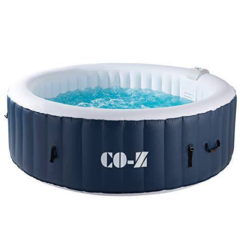 CO-Z Inflatable Hot Tub for 4-6 Person, 6.8x6.8 ft Portable Indoor Outdoor Hot Tub with 130 Bubble Jets, Above Ground Pool with Air Pump for Patio, Backyard, Garden