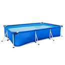 Colilove 56498E Metal Frame 9.8ftx 6.6ft x 26in Outdoor Rectangular Frame Above Ground Swimming Pool,Blue