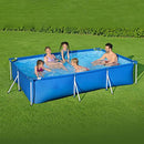Colilove 56498E Metal Frame 9.8ftx 6.6ft x 26in Outdoor Rectangular Frame Above Ground Swimming Pool,Blue