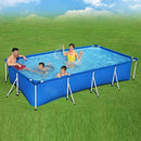 Colilove 56512E Metal Frame 13.1ftx 6.9ft x 32in Outdoor Rectangular Frame Above Ground Swimming Pool,Blue